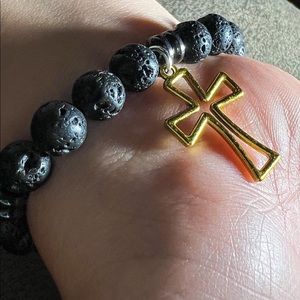 Unisex Lava rock beads for essential oils, and magnetic bead bracelet